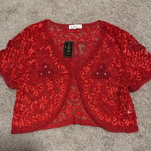 Women's Red Lace Blouse